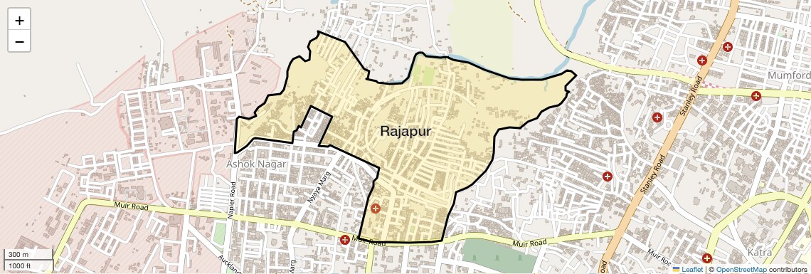 Location Map of Rajapur, Allahabad
