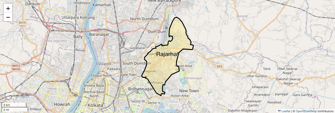 Location Map of Rajarhat, Kolkata