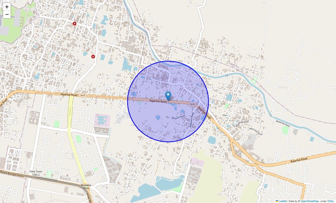 Location Map of Rajarhat Road, Kolkata