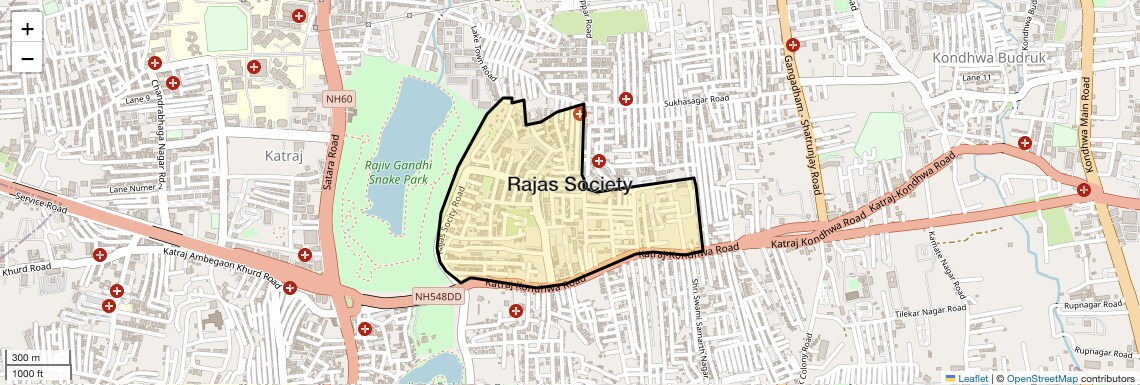 Location Map of Rajas Society, Pune