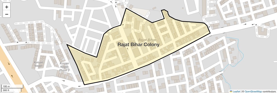 Location Map of Rajat Bihar Colony, Bhopal