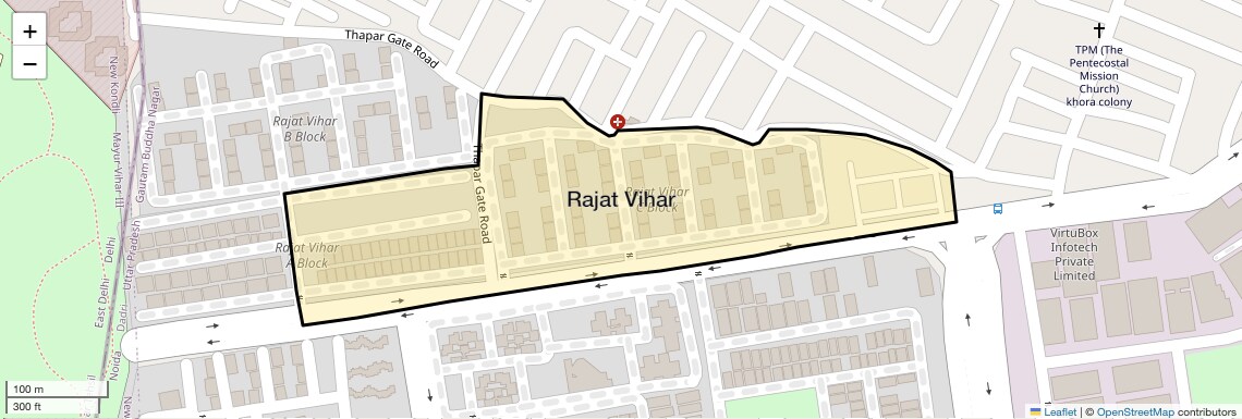 Location Map of Rajat Vihar, Noida