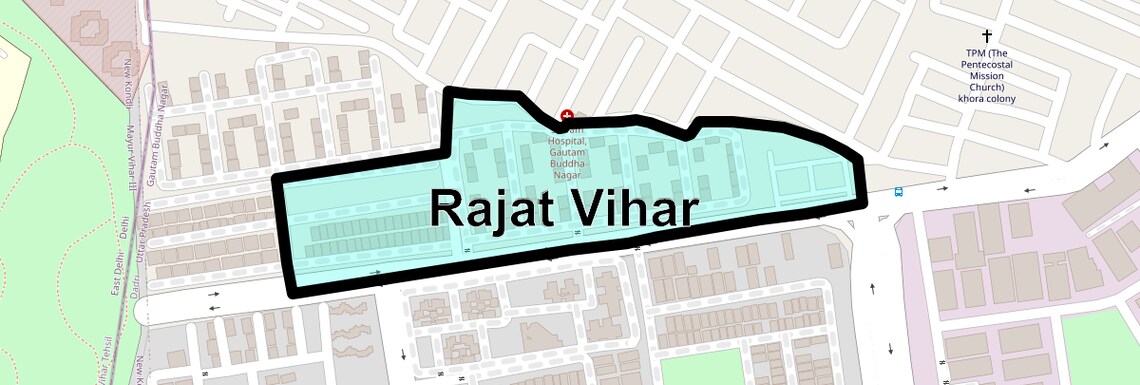 Location Map of Rajat Vihar, Noida