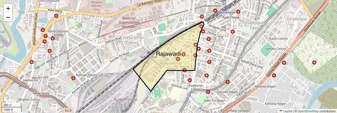 Location Map of Rajawadi, Mumbai