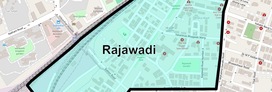 Location Map of Rajawadi, Mumbai