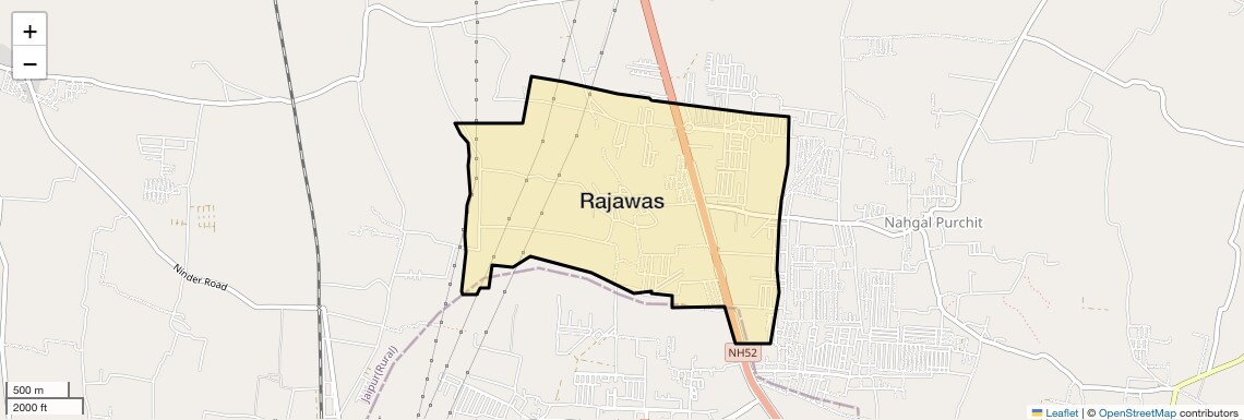 Location Map of Rajawas, Jaipur