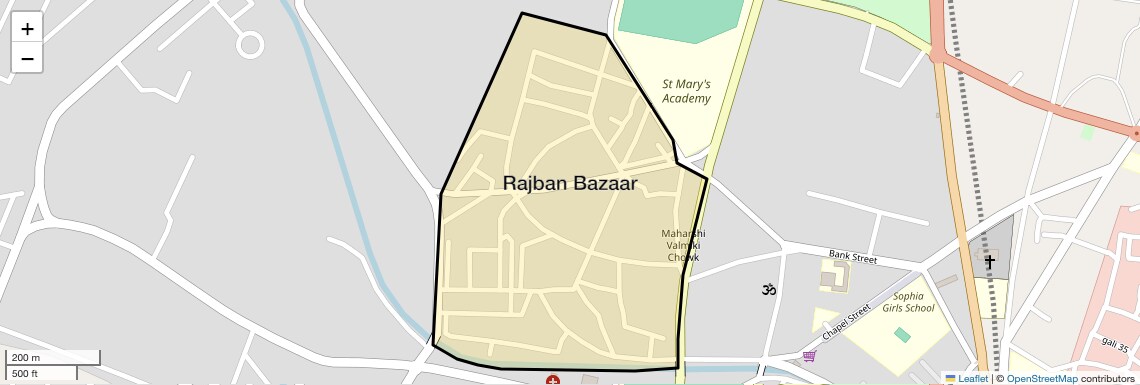 Location Map of Rajban Bazaar, Meerut