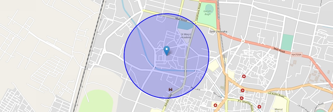 Location Map of Rajban Bazaar, Meerut