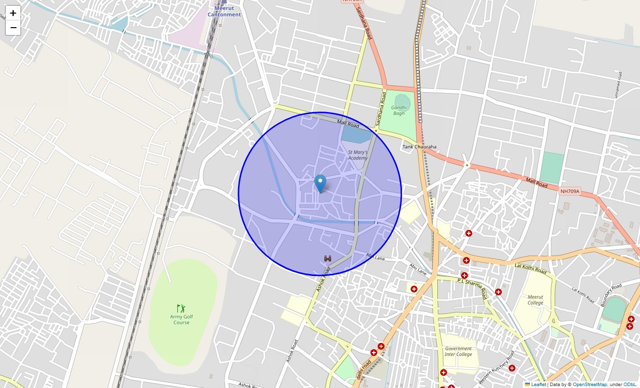 Location Map of Rajban Bazaar, Meerut