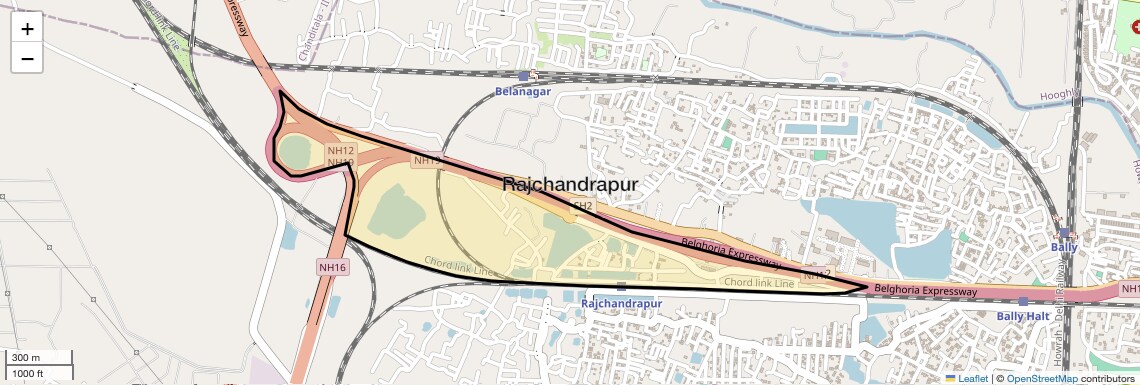 Location Map of Rajchandrapur, Kolkata