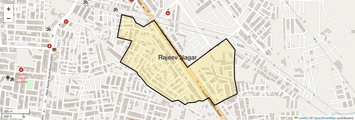 Location Map of Rajeev Nagar, Bhopal