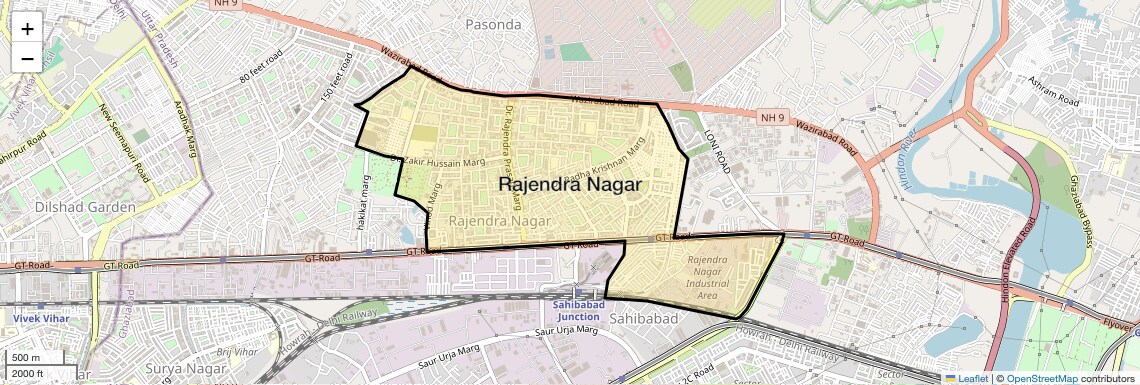 Location Map of Rajendra Nagar, Ghaziabad
