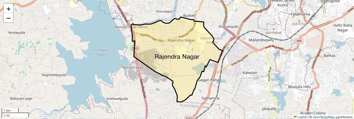 Location Map of Rajendra Nagar, Hyderabad