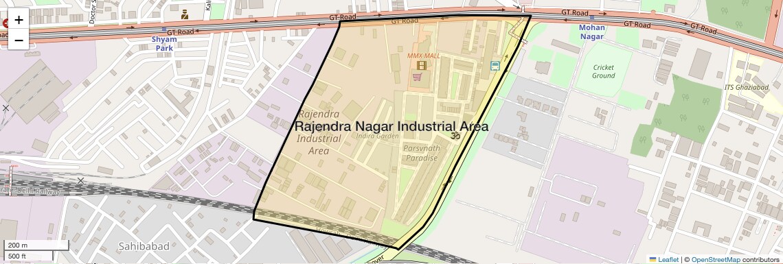 Location Map of Rajendra Nagar Industrial Area, Ghaziabad
