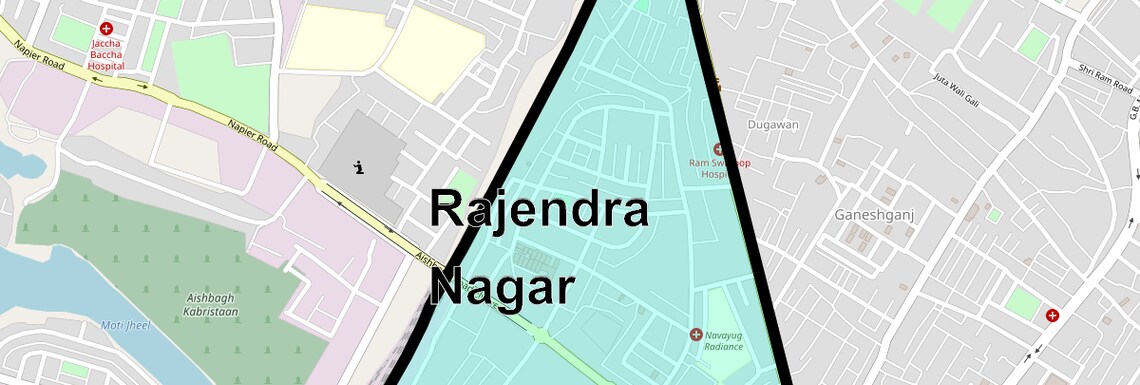 Location Map of Rajendra Nagar, Lucknow