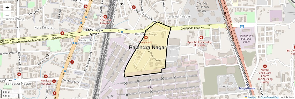 Location Map of Rajendra Nagar, Mumbai