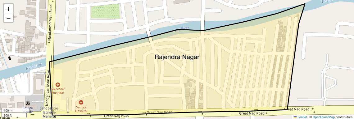Location Map of Rajendra Nagar, Nagpur