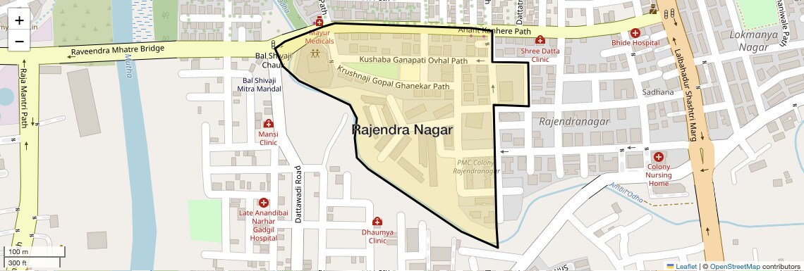 Location Map of Rajendra Nagar, Pune
