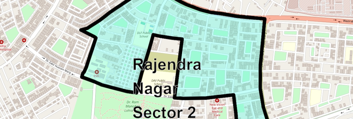 Location Map of Rajendra Nagar Sector 2, Ghaziabad