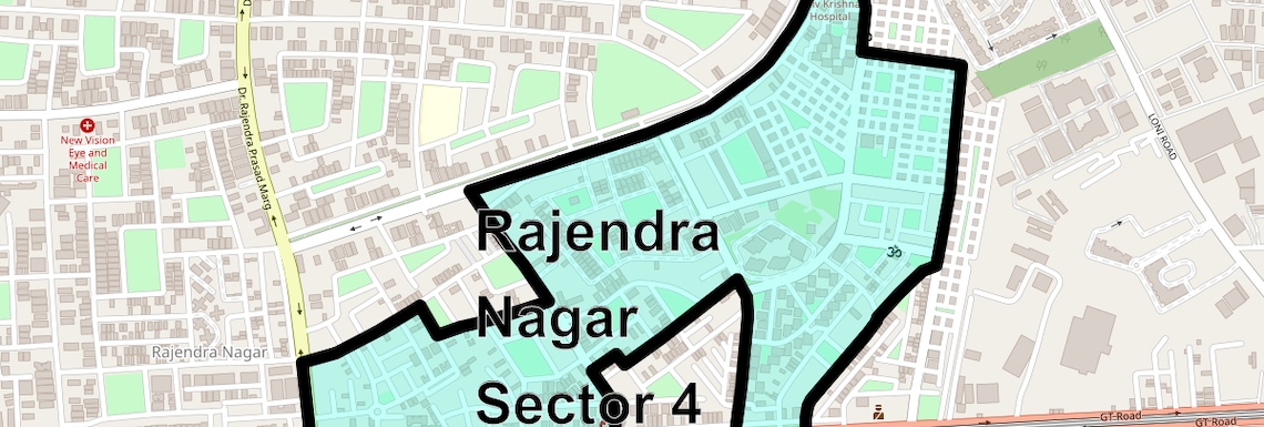Location Map of Rajendra Nagar Sector 4, Ghaziabad