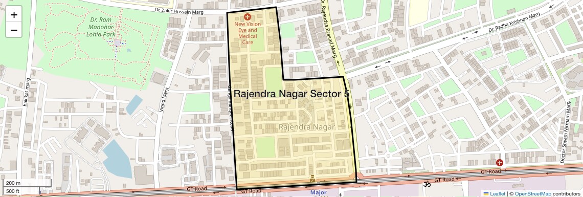 Location Map of Rajendra Nagar Sector 5, Ghaziabad