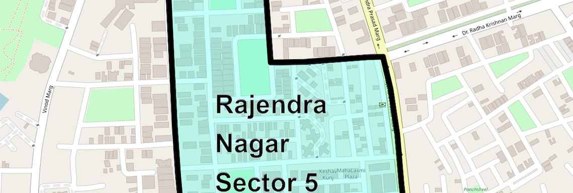 Location Map of Rajendra Nagar Sector 5, Ghaziabad