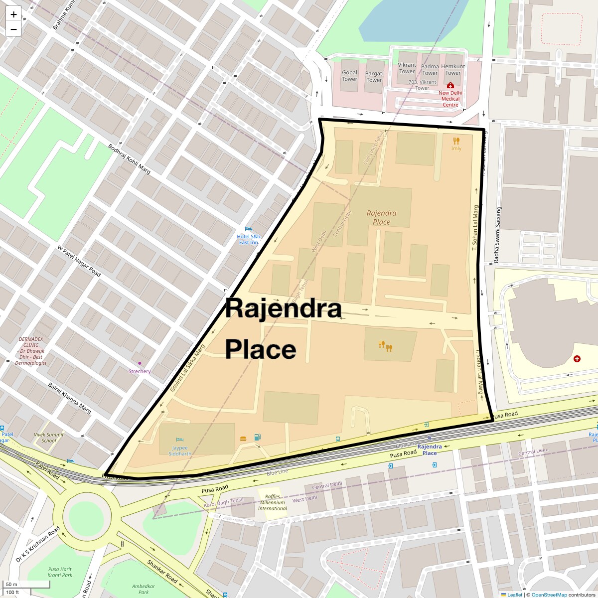 Check Time Travel of Rajendra Place, Delhi