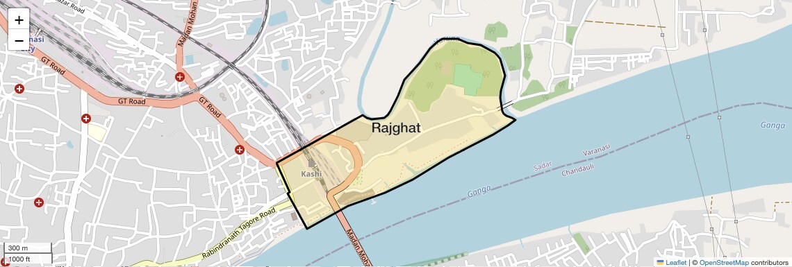 Location Map of Rajghat, Varanasi