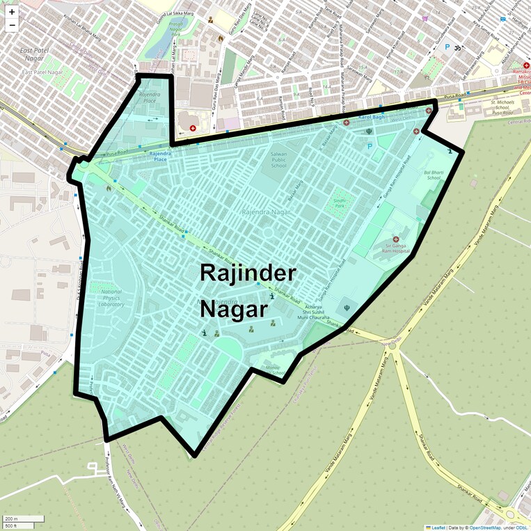 Location Map of Rajinder Nagar