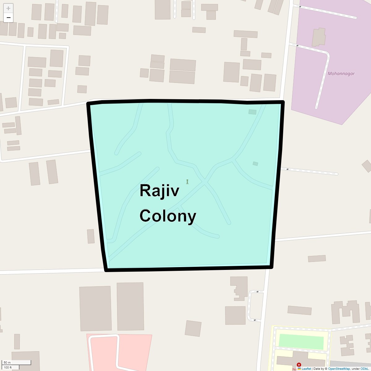Location Map of Rajiv Colony, Ghaziabad