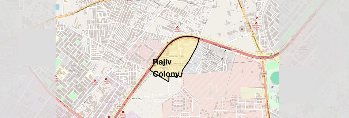 Location Map of Rajiv Colony, Gurgaon