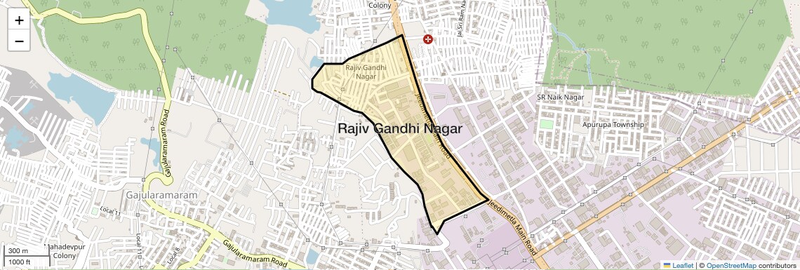 Location Map of Rajiv Gandhi Nagar, Hyderabad