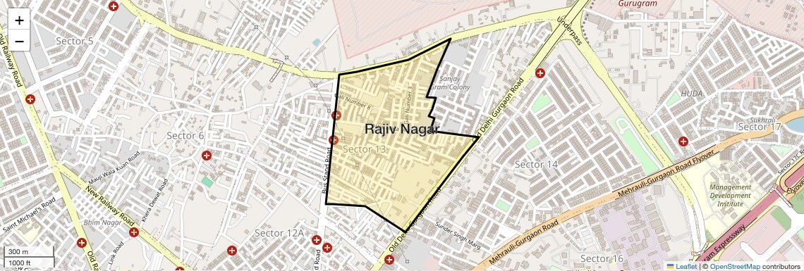 Location Map of Rajiv Nagar, Gurgaon
