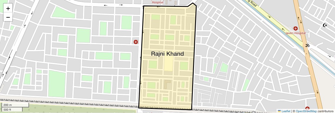 Location Map of Rajni Khand, Lucknow