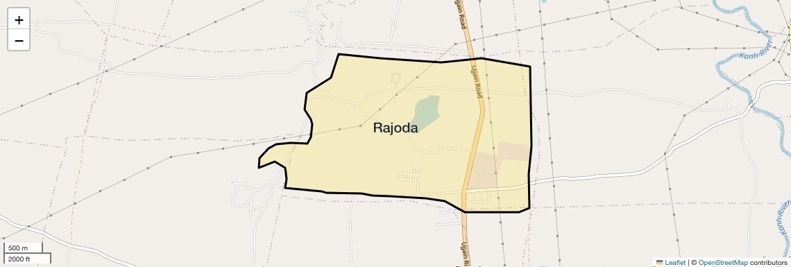 Location Map of Rajoda, Indore