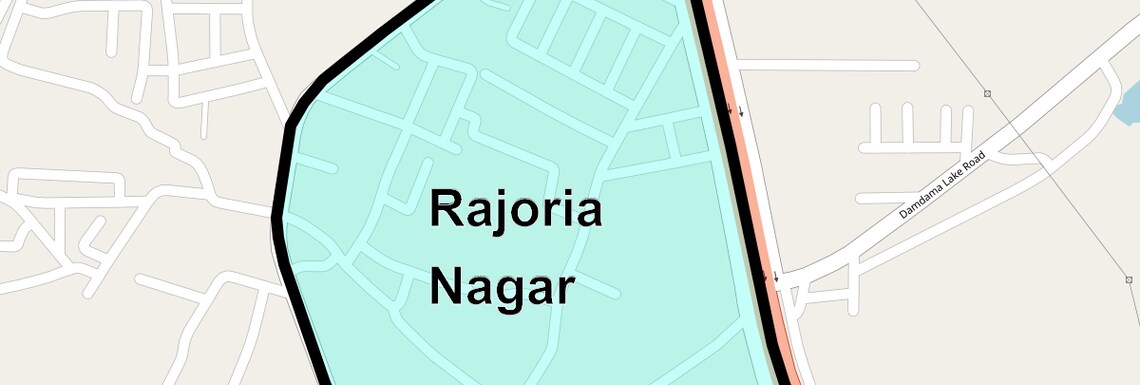Location Map of Rajoria Nagar, Gurgaon