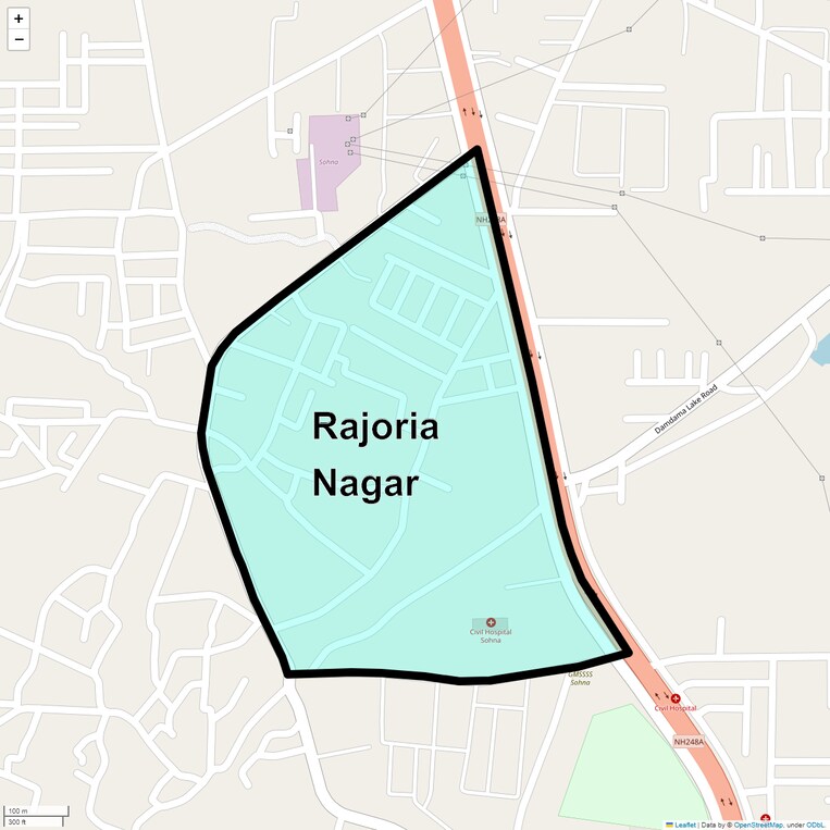 Location Map of Rajoria Nagar