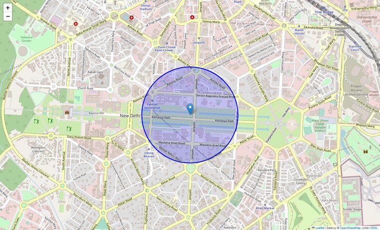 Location Map of Rajpath Area
