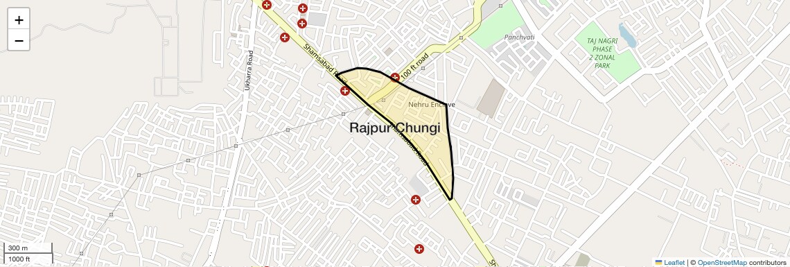 Location Map of Rajpur Chungi, Agra