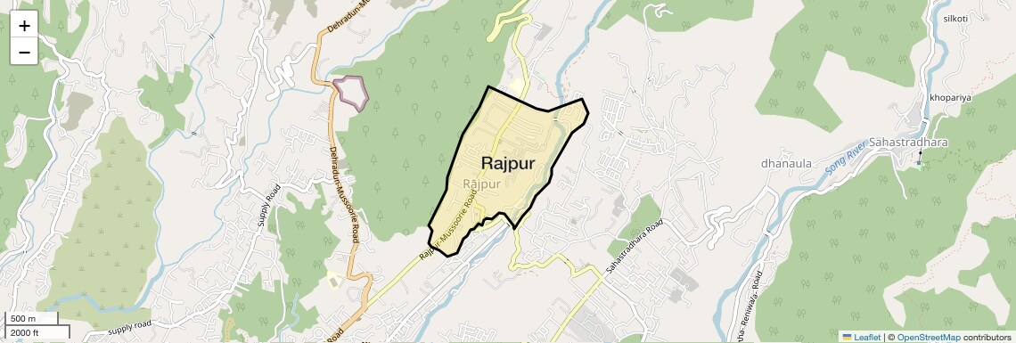 Location Map of Rajpur, Dehradun