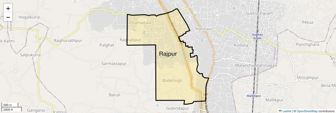 Location Map of Rajpur, Kolkata