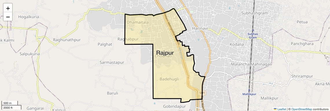 Location Map of Rajpur, Kolkata