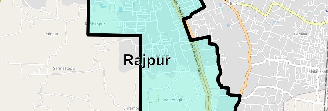 Location Map of Rajpur, Kolkata