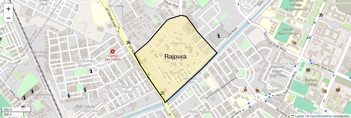 Location Map of Rajpura, Delhi