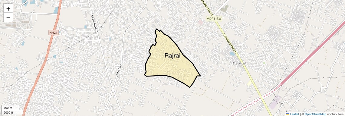 Location Map of Rajrai, Agra