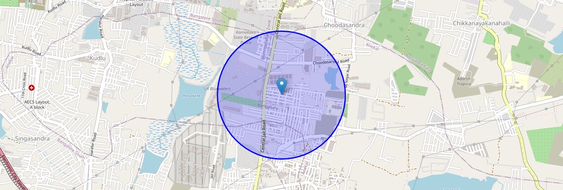 Location Map of Rajvi Nagar, Bangalore