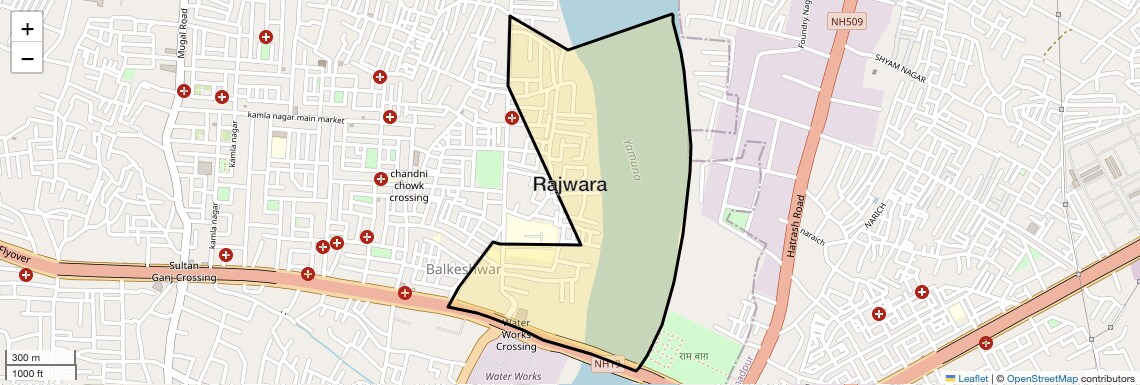 Location Map of Rajwara, Agra