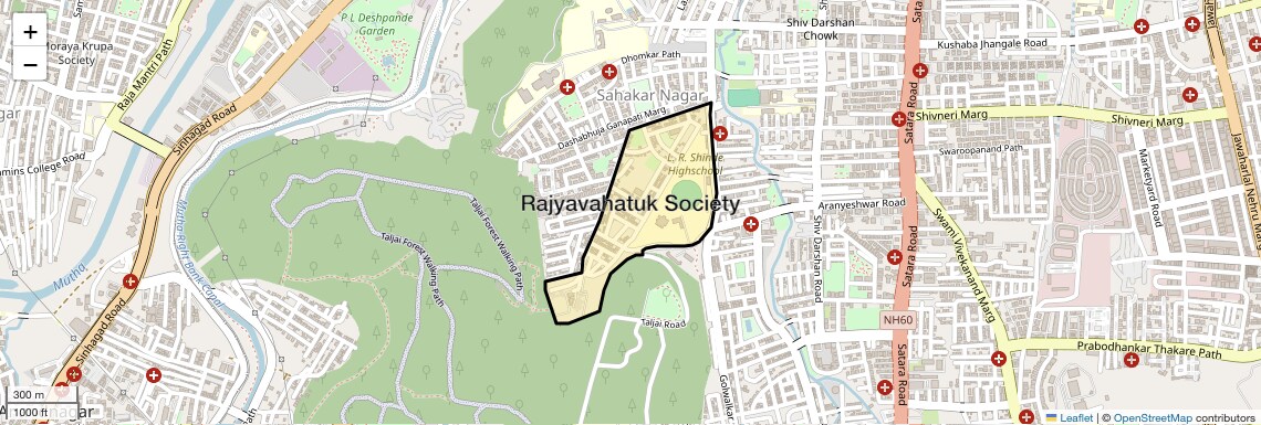 Location Map of Rajyavahatuk Society, Pune