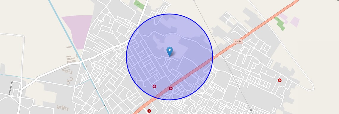 Location Map of Rakshapuram, Meerut