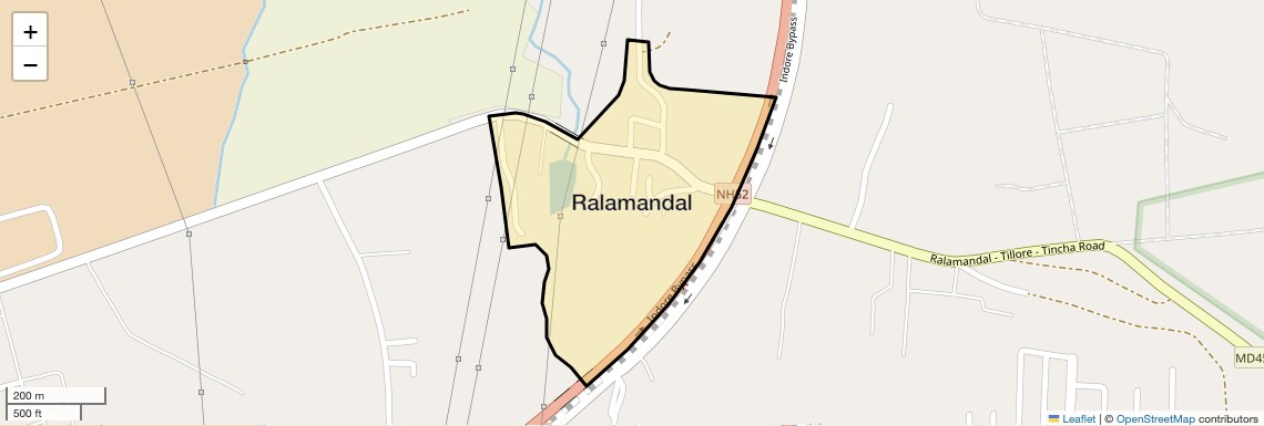 Location Map of Ralamandal, Indore